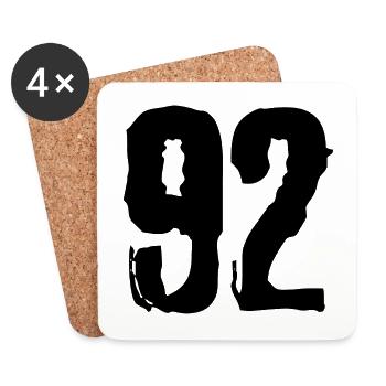 92 number jersey - Coasters (set of 4) - white - Front
