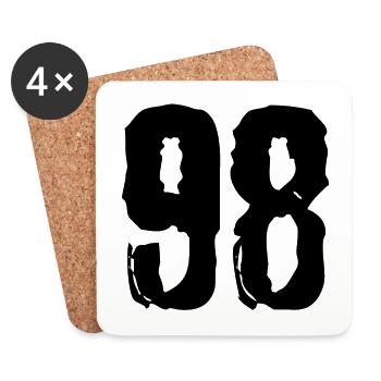 98 number jersey - Coasters (set of 4) - white - Front