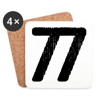 77 Number jersey - Coasters (set of 4) - white - Front