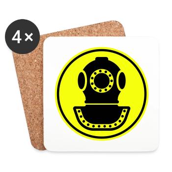 apnea diving helmet - Coasters (set of 4) - white - Front