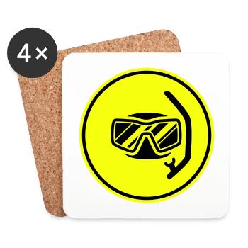 Diving goggles circle icon - Coasters (set of 4) - white - Front