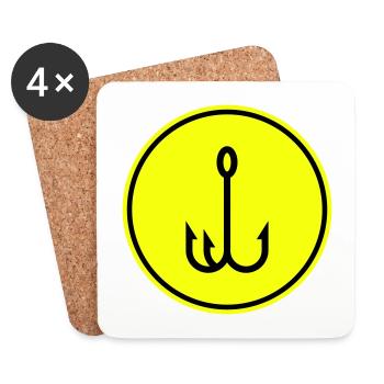 Angelhaken angler icon - Untersetzer (4er-Set) - Weiß - Vorne