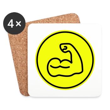 Muscles dumbbell icon - Coasters (set of 4) - white - Front