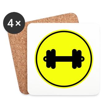 Dumbbell weights icon - Coasters (set of 4) - white - Front