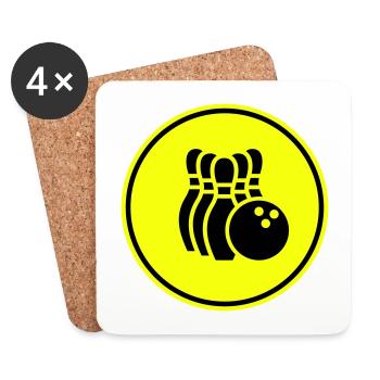 Kegeln Kegel Icon - Untersetzer (4er-Set) - Weiß - Vorne