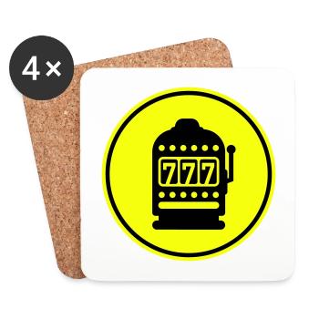 Einarmiger bandit Silhouette icon - Untersetzer (4er-Set) - Weiß - Vorne