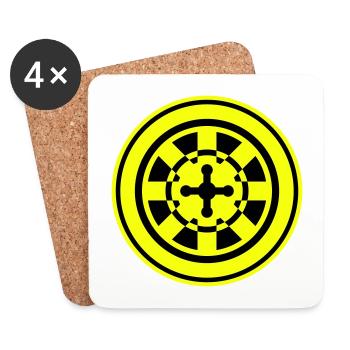 Symbole d’icône de roulette - Dessous de verre (lot de 4) - blanc - Devant