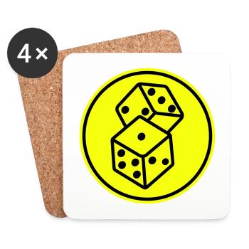 Symbole du casino Dice - Dessous de verre (lot de 4) - blanc - Devant