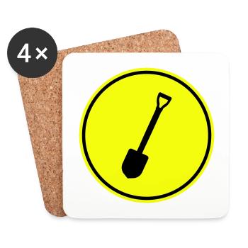 Shovel icon silhouette - Coasters (set of 4) - white - Front