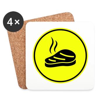 Steak icon Silhouette - Untersetzer (4er-Set) - Weiß - Vorne