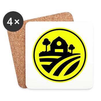 Icône Farm Harvest - Dessous de verre (lot de 4) - blanc - Devant