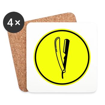 Shave Barber logo icon - Coasters (set of 4) - white - Front