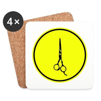 Schere Barber icon - Untersetzer (4er-Set) - Weiß - Vorne