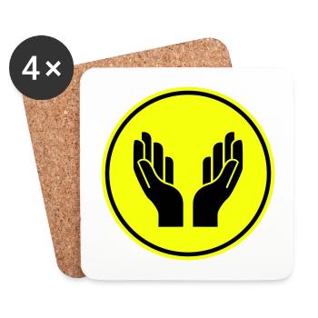 Hände Beten Icon - Untersetzer (4er-Set) - Weiß - Vorne