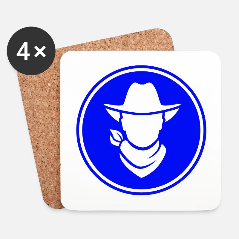 Cowboy western kopf - Untersetzer (4er-Set) - Weiß