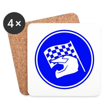 Casque de course - Dessous de verre (lot de 4) - blanc - Devant