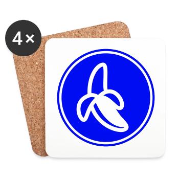 Icône banane - Dessous de verre (lot de 4) - blanc - Devant