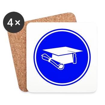 Student mütze - Untersetzer (4er-Set) - Weiß - Vorne