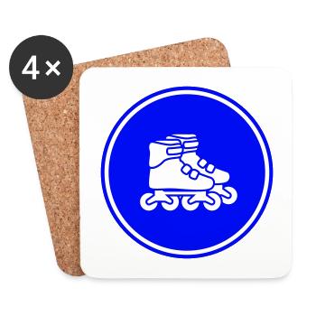 Inline skates symbol - Untersetzer (4er-Set) - Weiß - Vorne