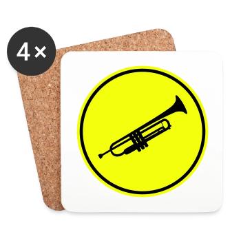 Musique de trompette - Dessous de verre (lot de 4) - blanc - Devant