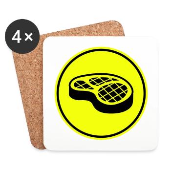 Fleisch steak symbol - Untersetzer (4er-Set) - Weiß - Vorne