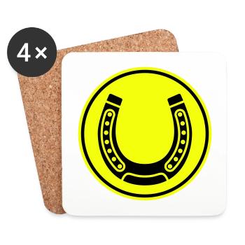 Symbole en fer à cheval - Dessous de verre (lot de 4) - blanc - Devant