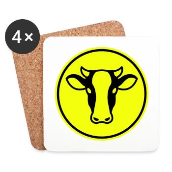 Tête de vache - Dessous de verre (lot de 4) - blanc - Devant