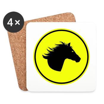 Icône Cheval Cheval - Dessous de verre (lot de 4) - blanc - Devant