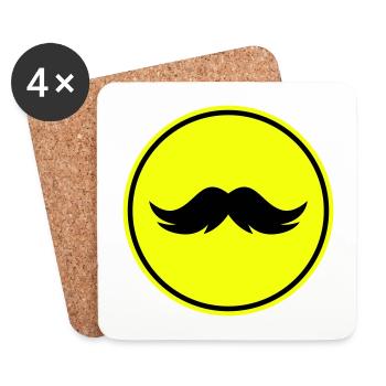 Schnurrbart symbol - Untersetzer (4er-Set) - Weiß - Vorne