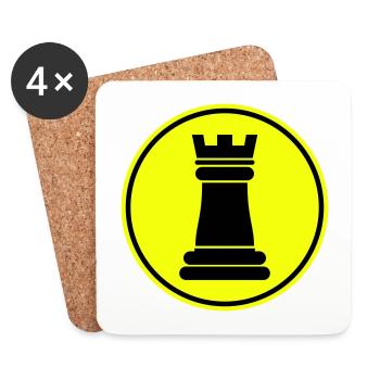Chess piece tower - Coasters (set of 4) - white - Front