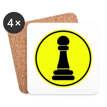 Läufer Bauer Schachfigur - Untersetzer (4er-Set) - Weiß - Vorne
