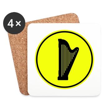 Symbole de la harpe - Dessous de verre (lot de 4) - blanc - Devant