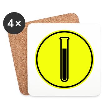 Symbole du tube à essai - Dessous de verre (lot de 4) - blanc - Devant