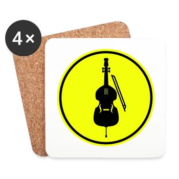 Icône de violon - Dessous de verre (lot de 4) - blanc - Devant