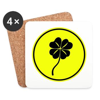 Cloverleaf luck - Coasters (set of 4) - white - Front