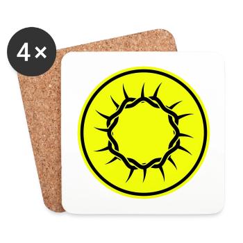 Dornenkrone - Untersetzer (4er-Set) - Weiß - Vorne