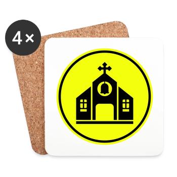 Kirche glaube - Untersetzer (4er-Set) - Weiß - Vorne
