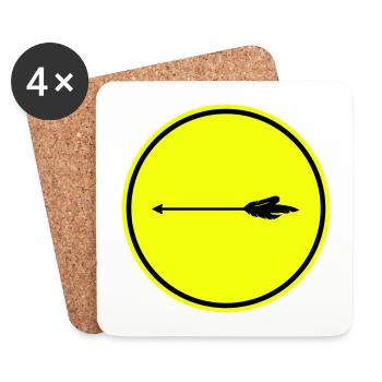 Pfeil Icon - Untersetzer (4er-Set) - Weiß - Vorne