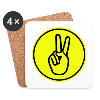 Hand Peace - Untersetzer (4er-Set) - Weiß - Vorne
