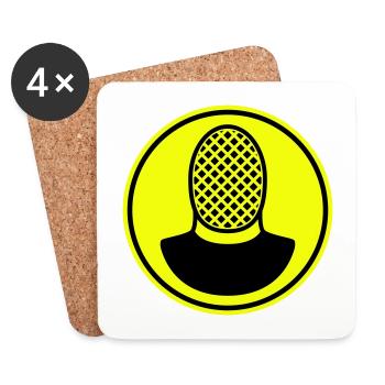Fencing Mask - Coasters (set of 4) - white - Front