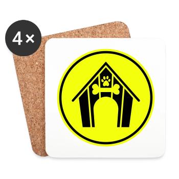 Hundehütte Hund - Untersetzer (4er-Set) - Weiß - Vorne