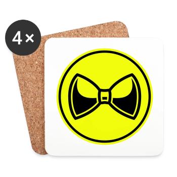 Bow Tie Gentleman - Coasters (set of 4) - white - Front