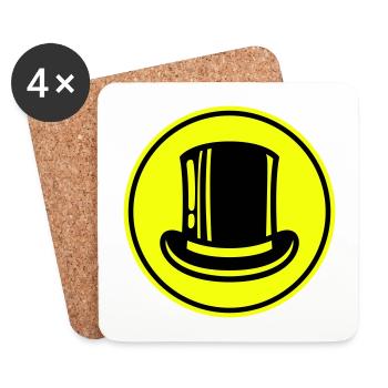 Cylindre de toilettage - Dessous de verre (lot de 4) - blanc - Devant