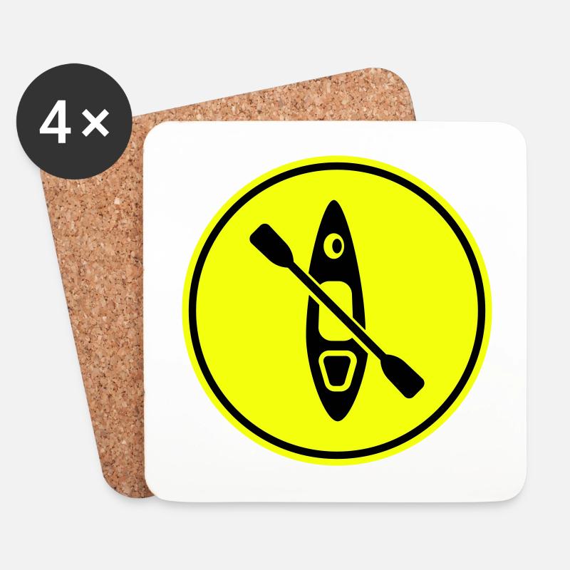 Kanu icon - Untersetzer (4er-Set) - Weiß