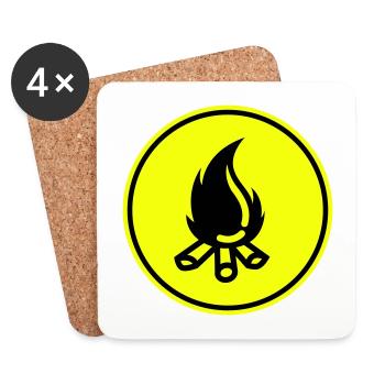 Symbole du feu de camp - Dessous de verre (lot de 4) - blanc - Devant
