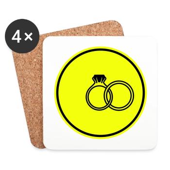 Eheringe symbol - Untersetzer (4er-Set) - Weiß - Vorne