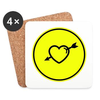 Herz symbol pfeil - Untersetzer (4er-Set) - Weiß - Vorne