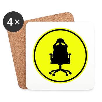Chaise gamer gaming - Dessous de verre (lot de 4) - blanc - Devant