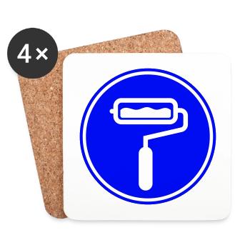 Painter Silhouette icon - Coasters (set of 4) - white - Front