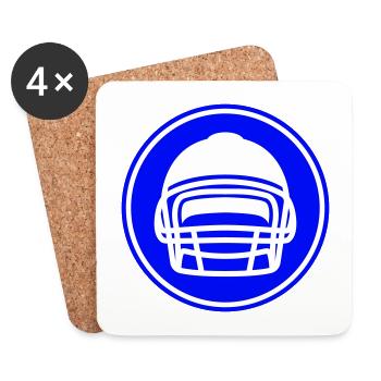 Football Helmet - Coasters (set of 4) - white - Front